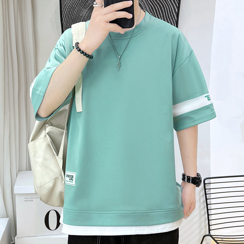 🔥READY STOCK🔥short sleeve t shirt round neck plain oversize korean man T shirt for men baju lelaki